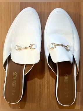 Dream Pairs White Slip-On Backless Mules